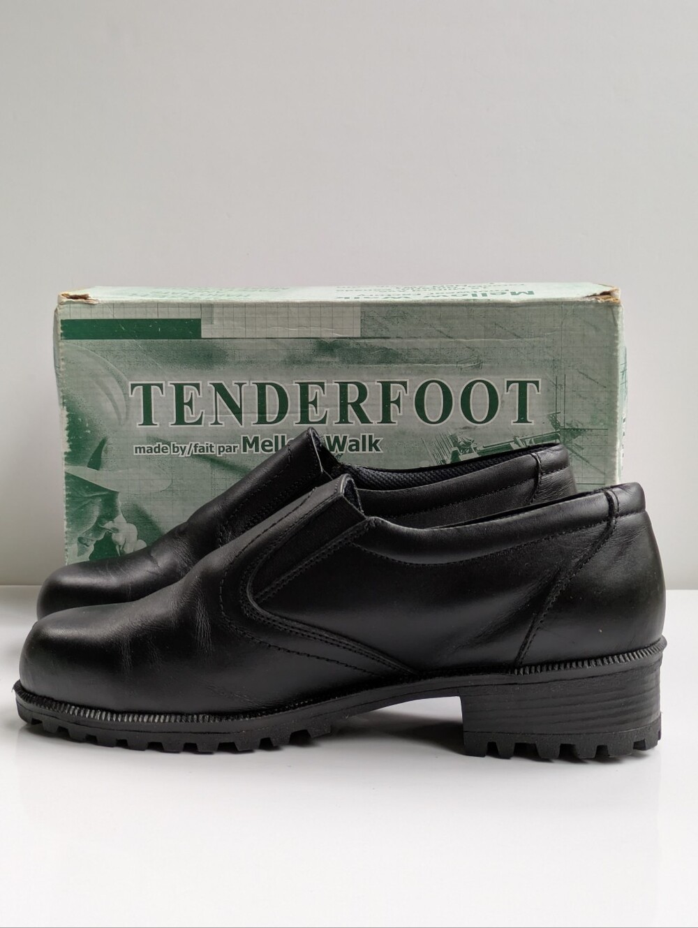 NOS Women's Leather Safety Shoes Unused Tenderfoot Mellowalk 11E Pauline Black